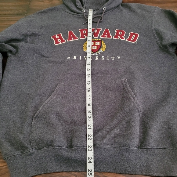 CHAMPION Harvard Hoodie Size M Gray Sweatshirt Academia Preppy Collegiate - Picture 10 of 12